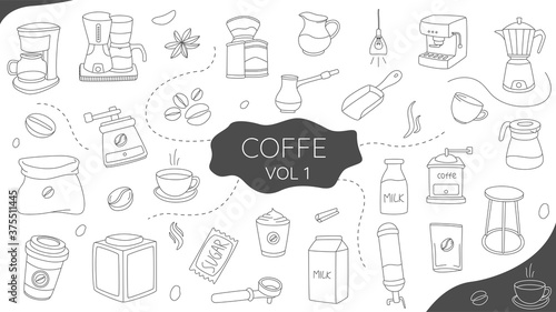 set coffe doodle vol 1