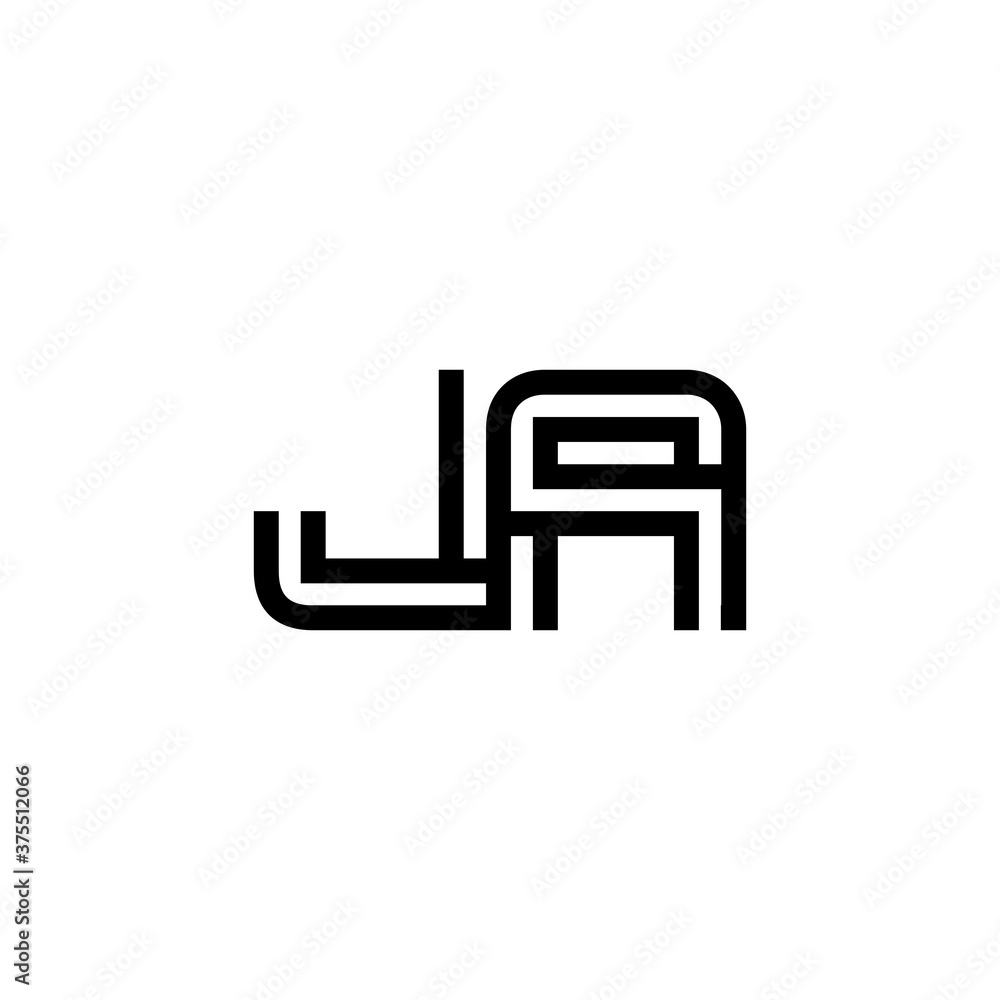 initial letter ja line stroke logo modern initial letter ja line stroke logo modern