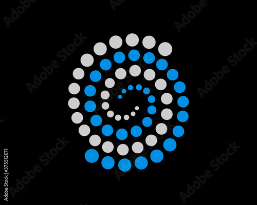 Blue and white vortex dot