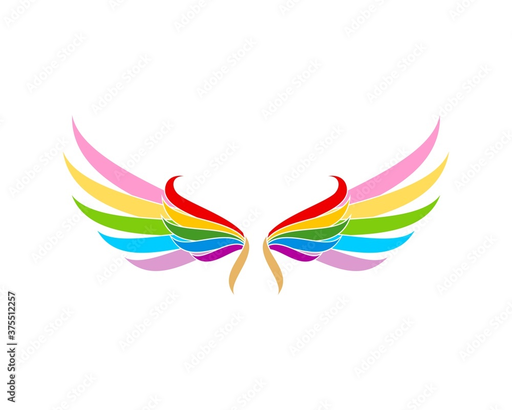 Obraz premium Abstract wing with rainbow colors