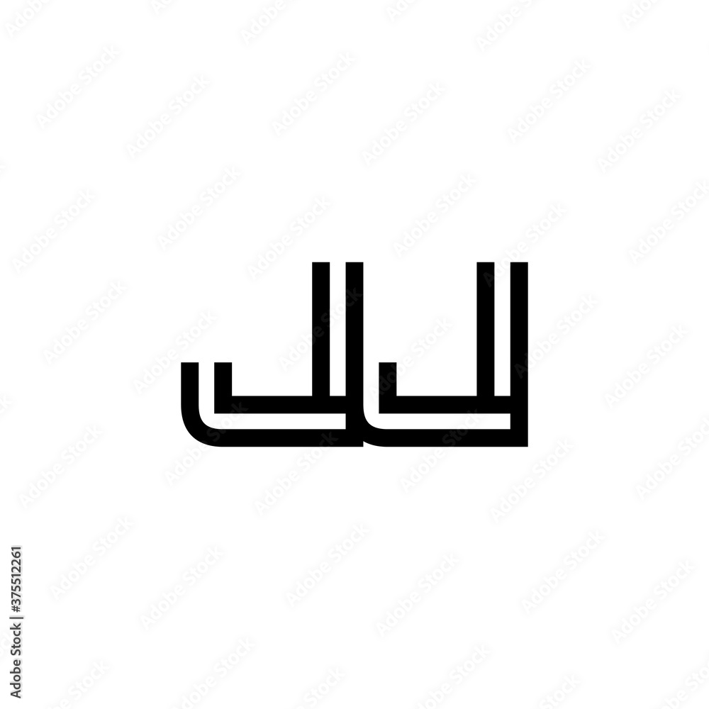 initial letter jj line stroke logo modern