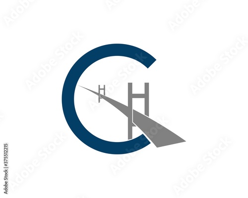 C letter initial with bridge inside