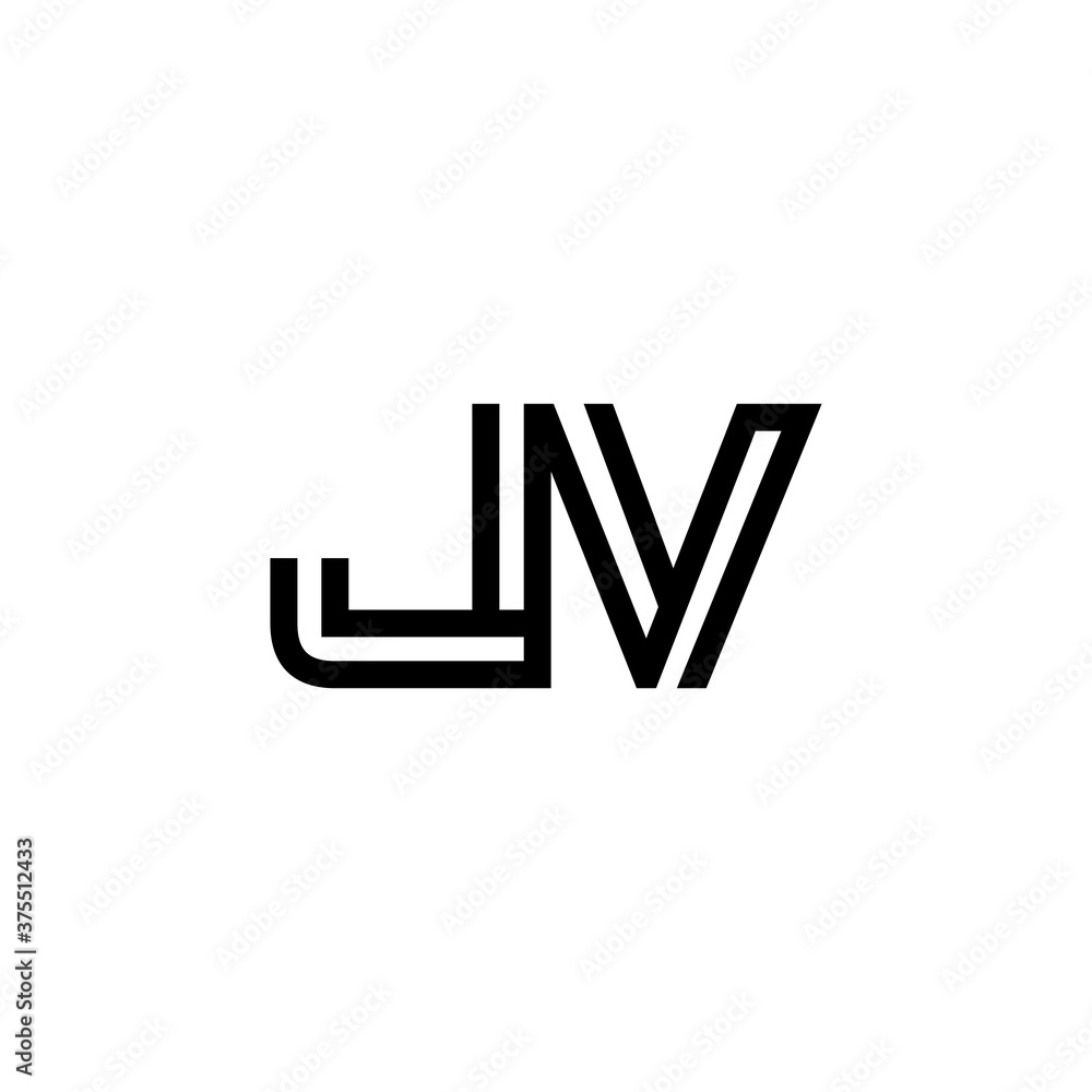 initial letter jv line stroke logo modern initial letter jv line stroke logo modern