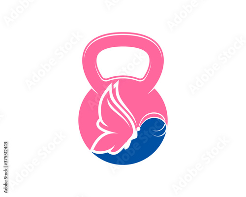 Butterfly inside kettle bell woman fitness
