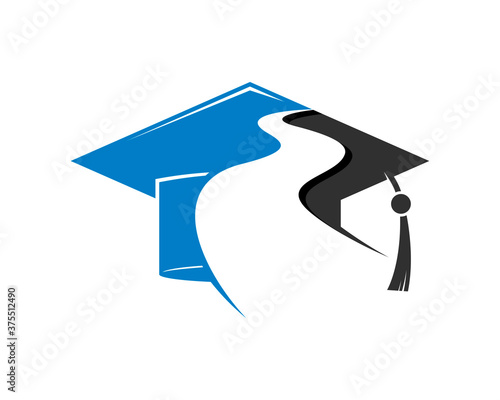 Graduation hat road way logo