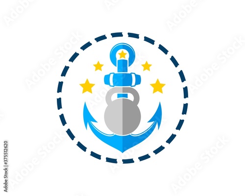 Circular rope with anchor and kettle bell inside