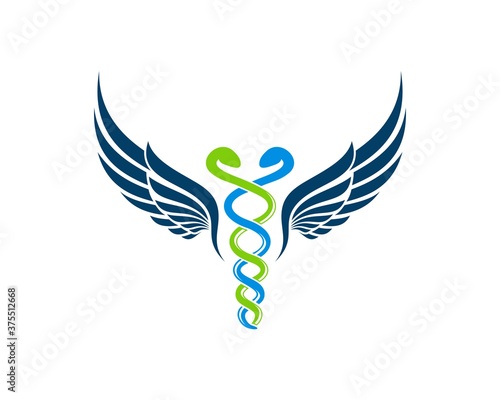 Simple caduceus and wings