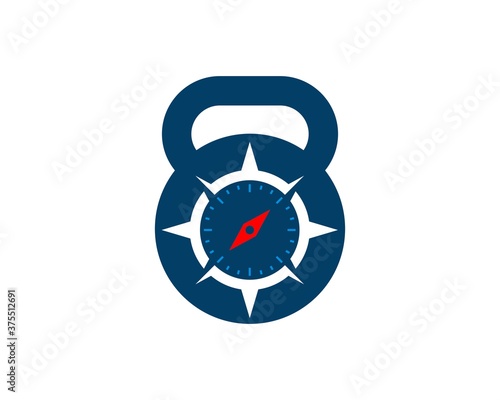 Gym kettle bell with compass inside