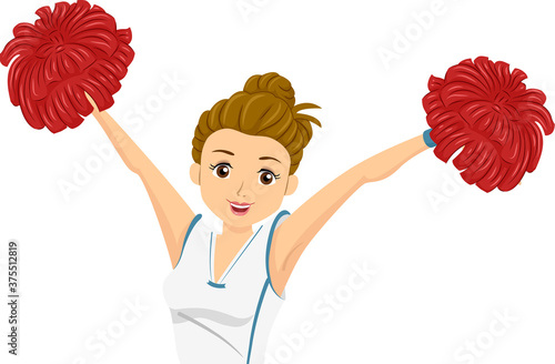 Teen Girl Cheerleader Pompo...