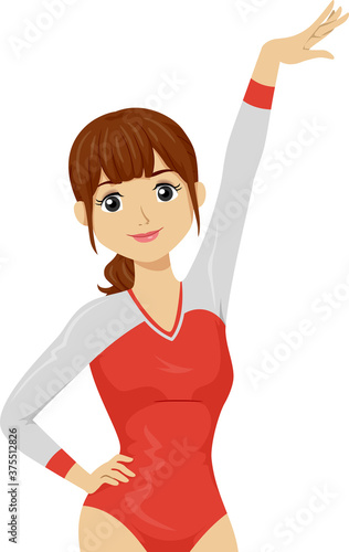 Teen Girl Gymnast Illustration