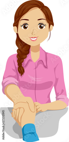 Teen Girl Job Hired Shake Hands Illustration