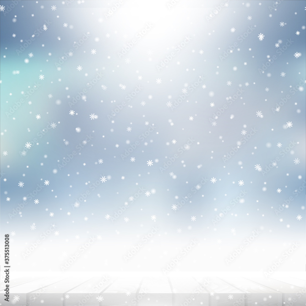 Winter falling snow background for New Year or Christmas greeting card. Vector. Winter falling snow background for New Year or Christmas greeting card. Vector.