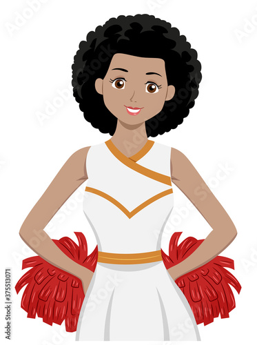 Teen Girl Black Cheerleader...