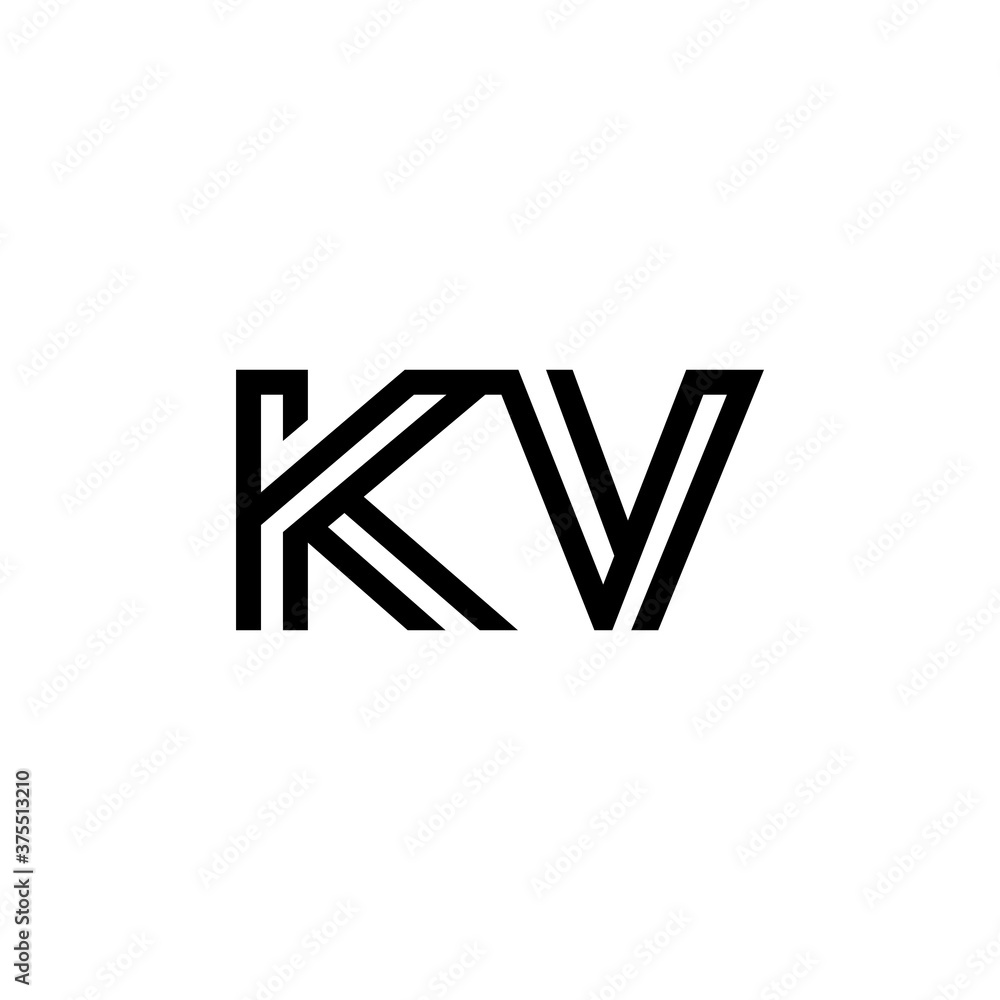 initial letter kv line stroke logo modern initial letter kv line stroke logo modern