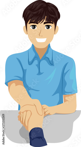 Teen Boy Job Hired Shake Hands Illustration