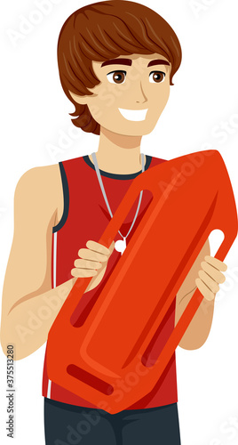 Teen Boy Job Lifeguard Illu...