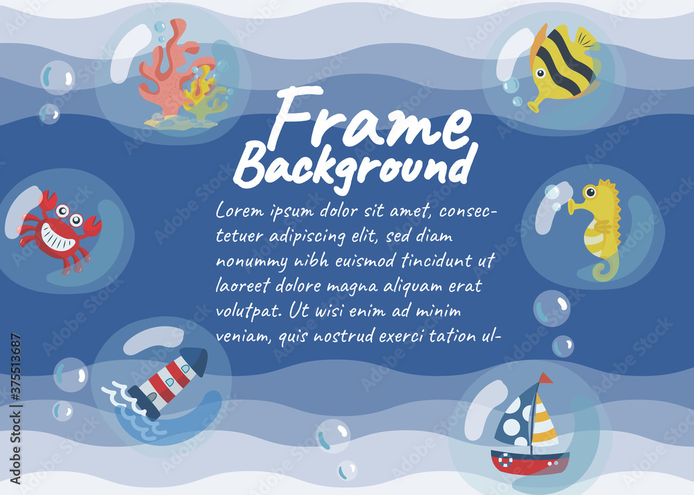 under the sea frame background concept illustration vector design 6 under the sea frame background concept illustration vector design 6