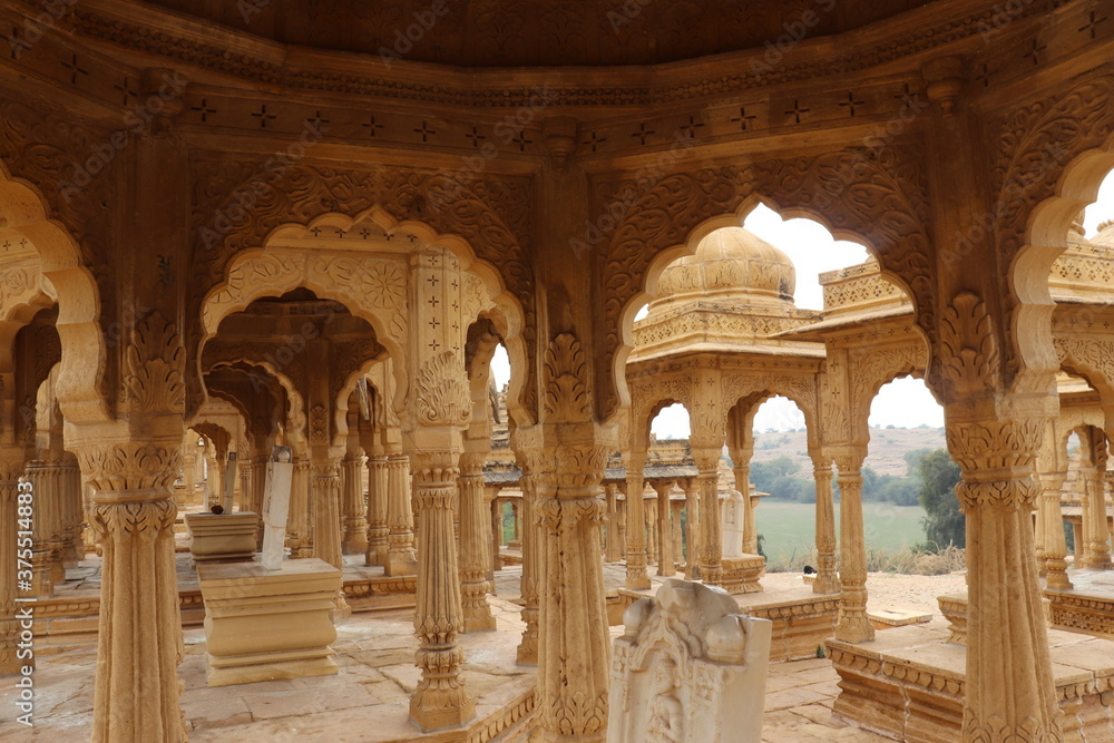 Ancient Indian archways and burial grounds for royalty