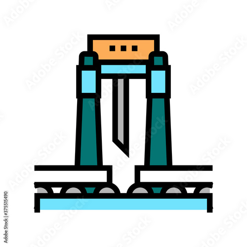 paper cutting machine color icon vector. paper cutting machine sign. isolated symbol illustration