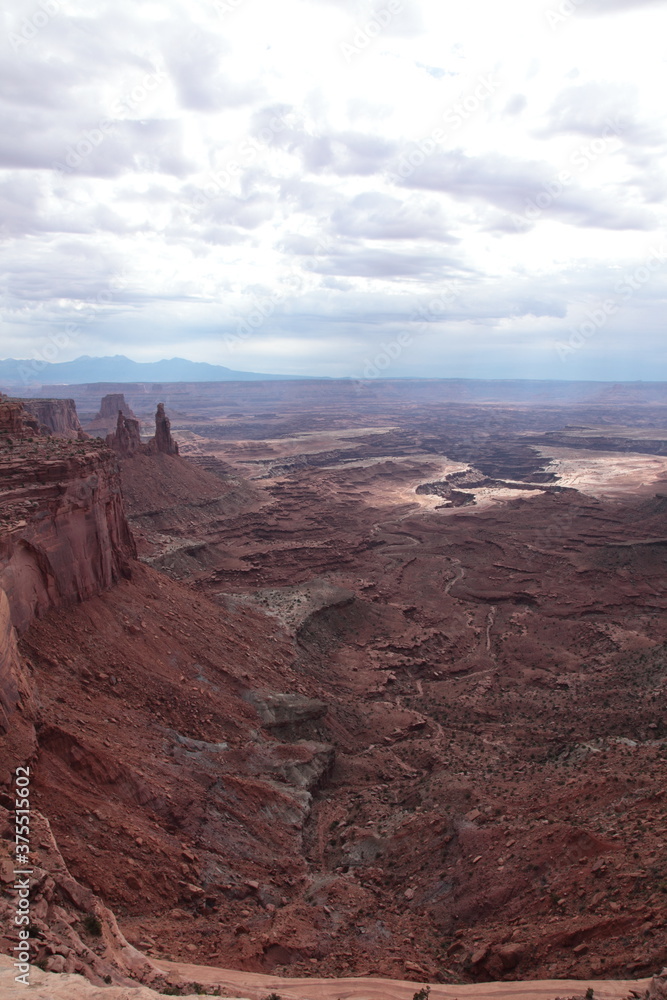 Scenic view of island in the sky seen from Mesa Arch in Canyonlands National Park Utah, USA