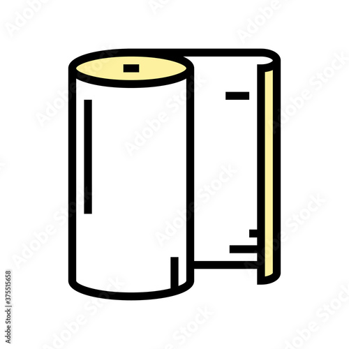 paper roll color icon vector. paper roll sign. isolated symbol illustration