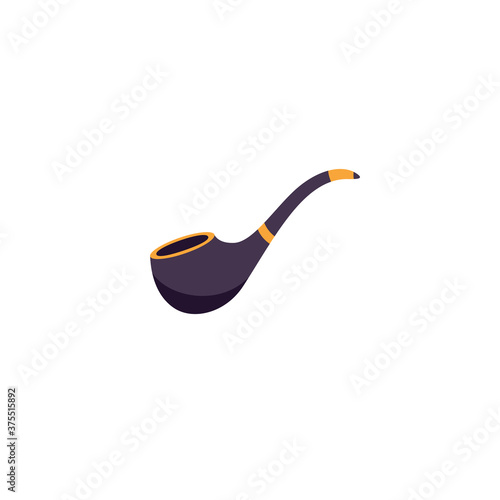 Tobacco pipe isolated on white background, vintage smoking device