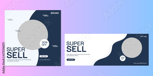 Modern social media post templates and social media cover eps vector free 
