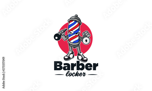 barber Locker Mascot Design