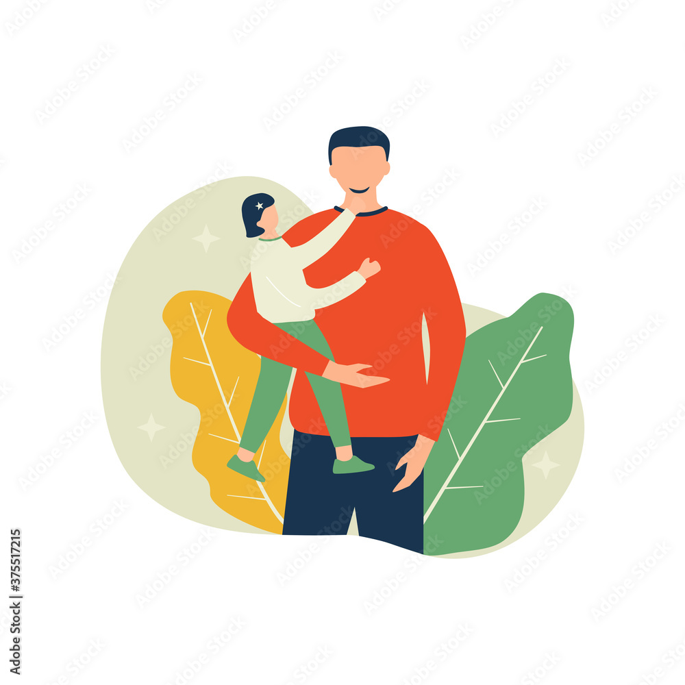 Vector illustration, happy father’s day concept with charcater Vector illustration, happy father’s day concept with charcater