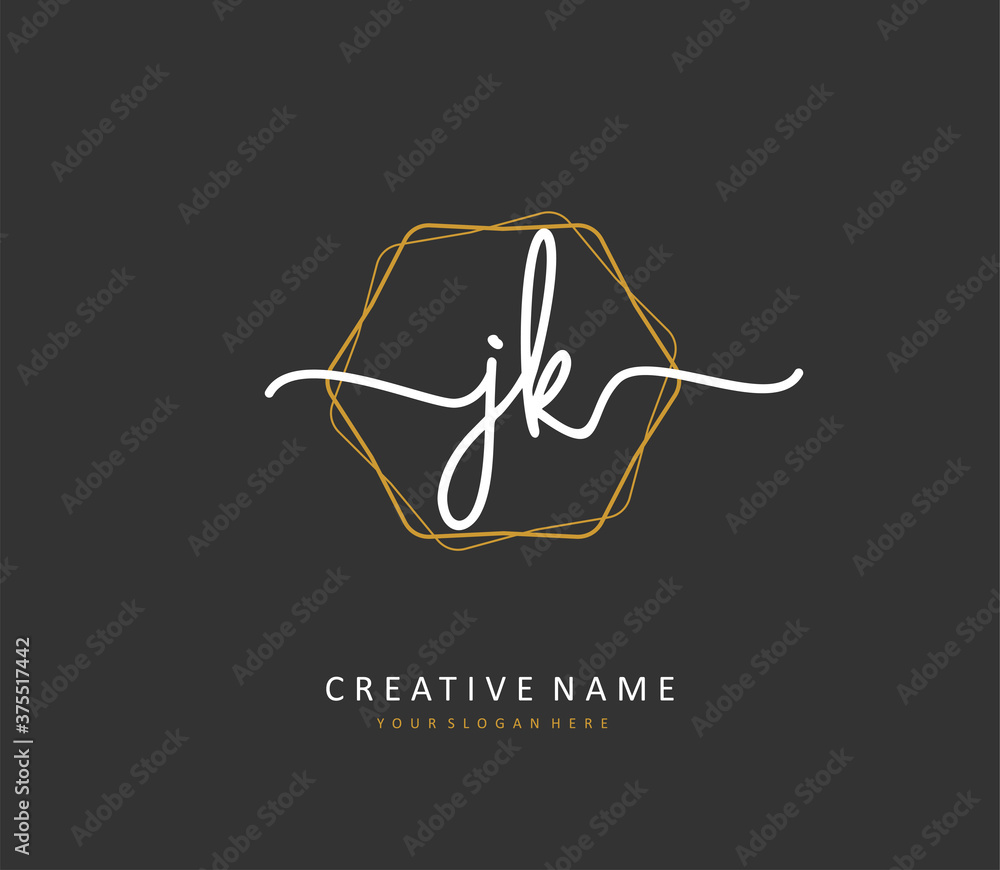 J K JK Initial letter handwriting and signature logo. A concept handwriting initial logo with template element. J K JK Initial letter handwriting and signature logo. A concept handwriting initial logo with template element.