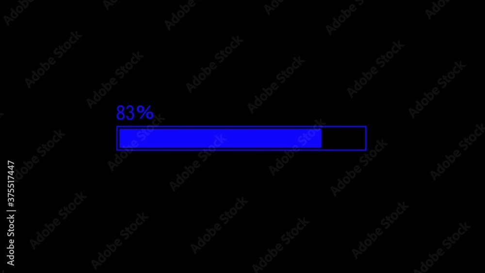 Amazing blue color waiting loading bar animation video footage on black background Amazing blue color waiting loading bar animation video footage on black background