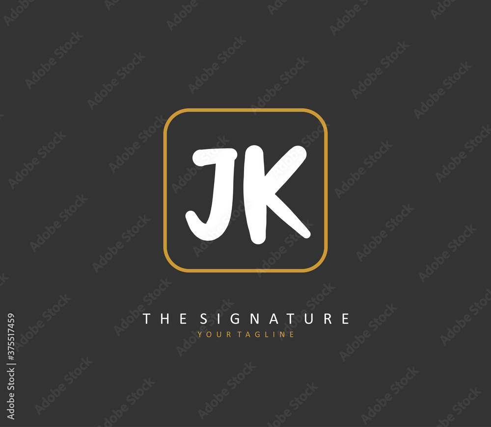 J K JK Initial letter handwriting and signature logo. A concept handwriting initial logo with template element. J K JK Initial letter handwriting and signature logo. A concept handwriting initial logo with template element.