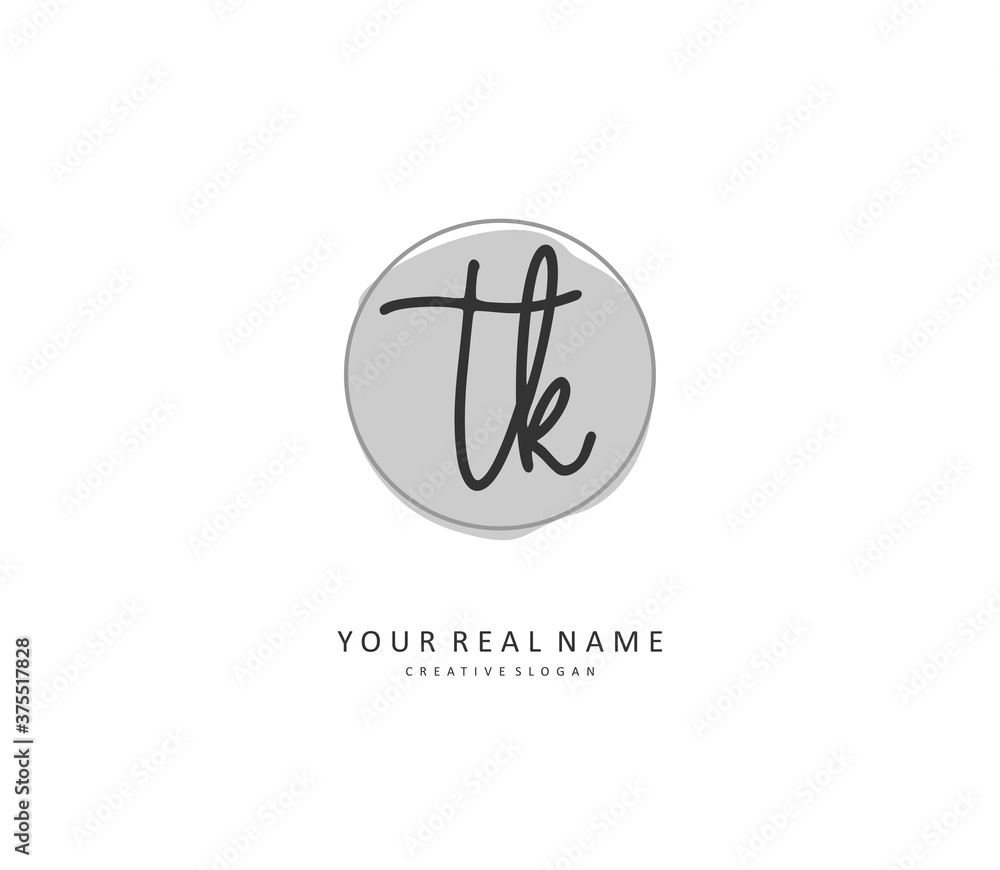 T K TK Initial letter handwriting and signature logo. A concept handwriting initial logo with template element. T K TK Initial letter handwriting and signature logo. A concept handwriting initial logo with template element.