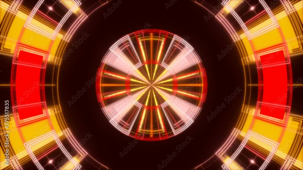 motion red and yellow shapes on dark background, flashing light, loop motion red and yellow shapes on dark background, flashing light, loop