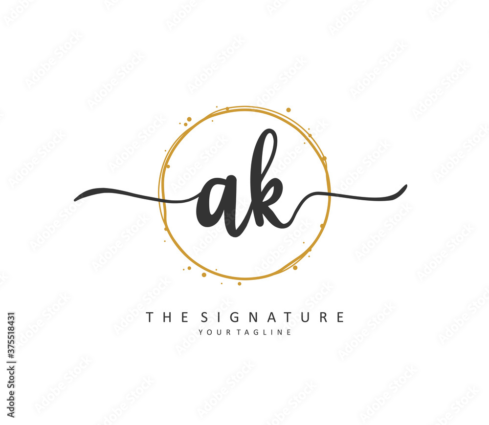 A K AK Initial letter handwriting and signature logo. A concept handwriting initial logo with template element. A K AK Initial letter handwriting and signature logo. A concept handwriting initial logo with template element.
