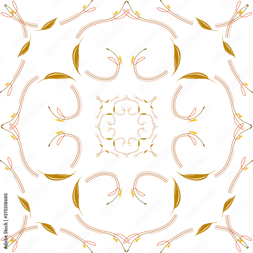 Scarf design. Frame.vector tiles background with color.