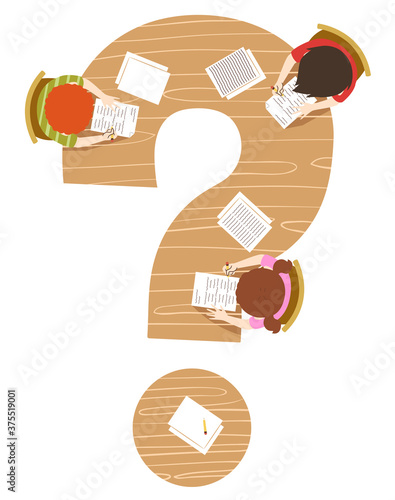 Kids Writing Question Mark ...