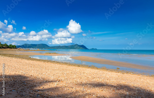 Views point of  Pattaya Beach with Many water activities  Which famous tourist attractions in Thailand.