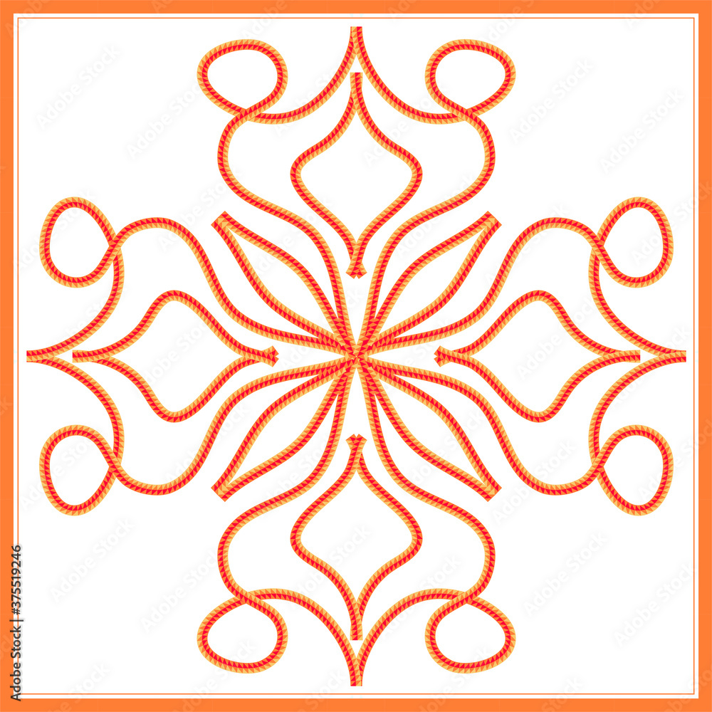 Scarf design. Frame.vector tiles background with color.