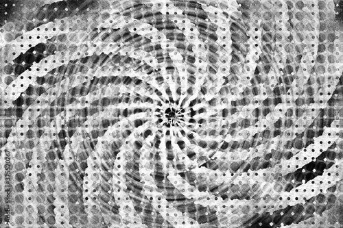 An abstract grunge halftone swirl background image.