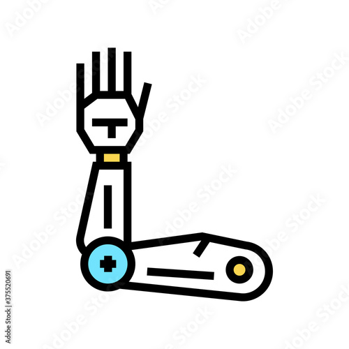 robotic arm color icon vector. robotic arm sign. isolated symbol illustration