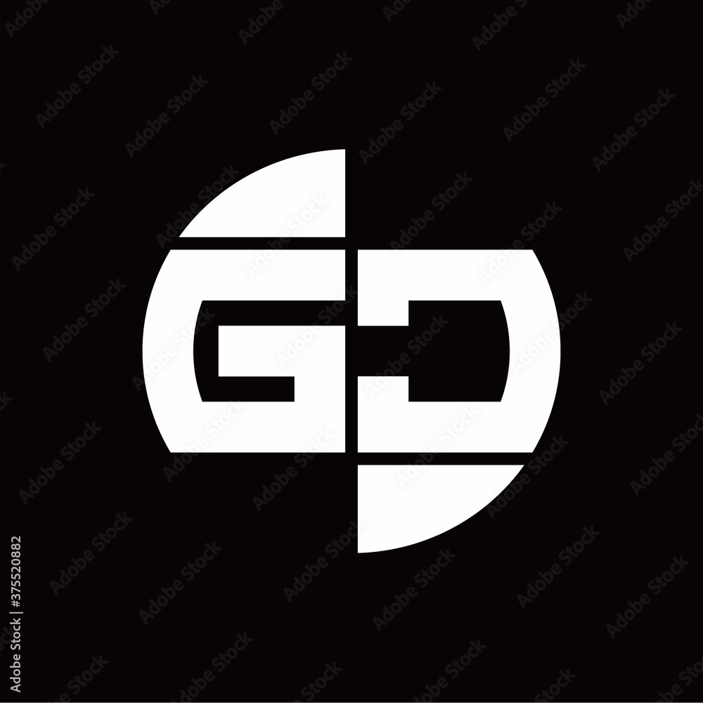 GC Logo monogram with slice circle shape rotate design template GC Logo monogram with slice circle shape rotate design template