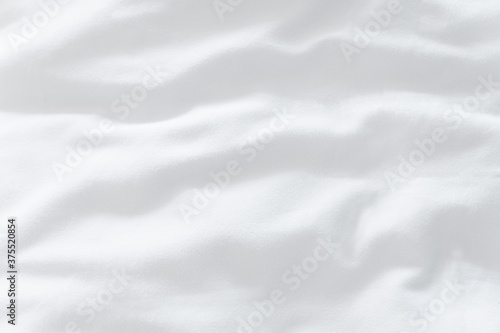 Wrinkle on white cloth blanket