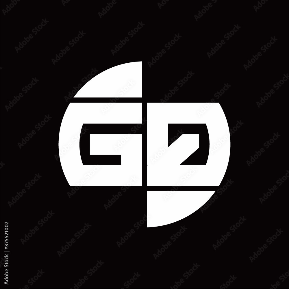 GQ Logo monogram with slice circle shape rotate design template GQ Logo monogram with slice circle shape rotate design template