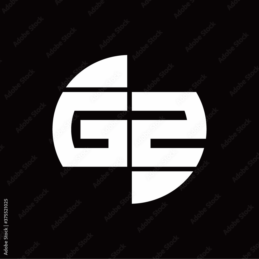 GZ Logo monogram with slice circle shape rotate design template GZ Logo monogram with slice circle shape rotate design template