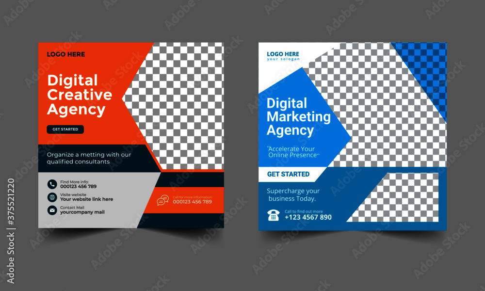 Naklejka premium Marketing Social Media Design Template