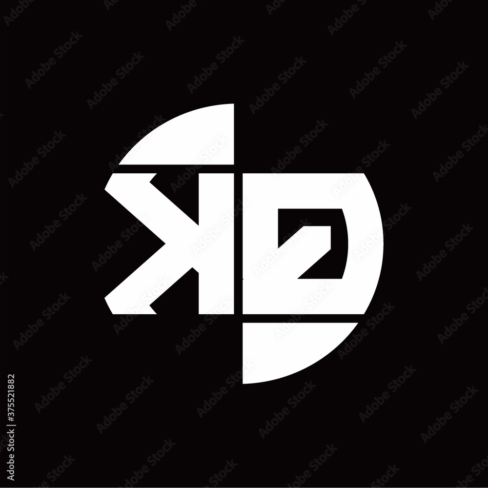 KQ Logo monogram with slice circle shape rotate design template KQ Logo monogram with slice circle shape rotate design template