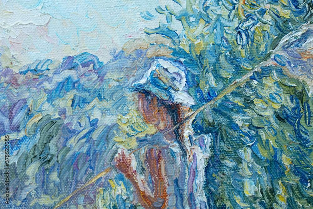 Naklejka premium oil painting, portrait, handmade drawing