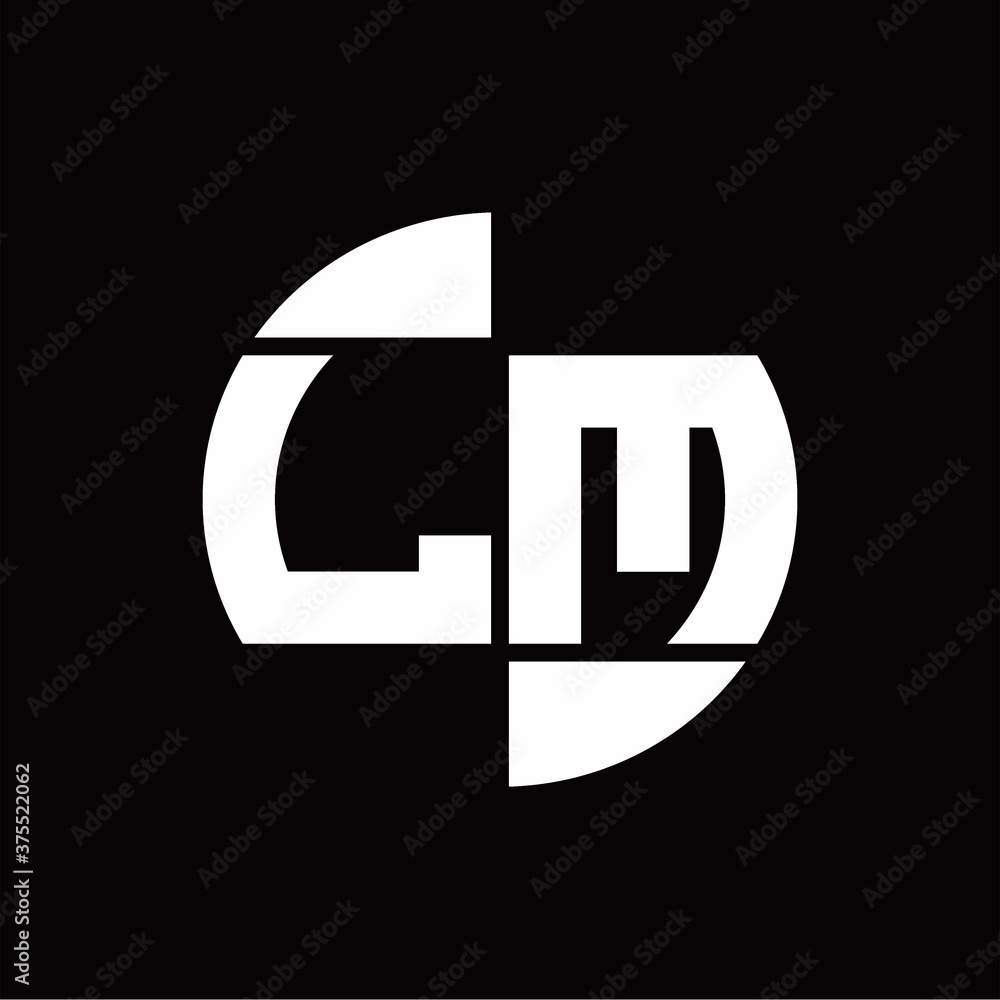 LM Logo monogram with slice circle shape rotate design template LM Logo monogram with slice circle shape rotate design template