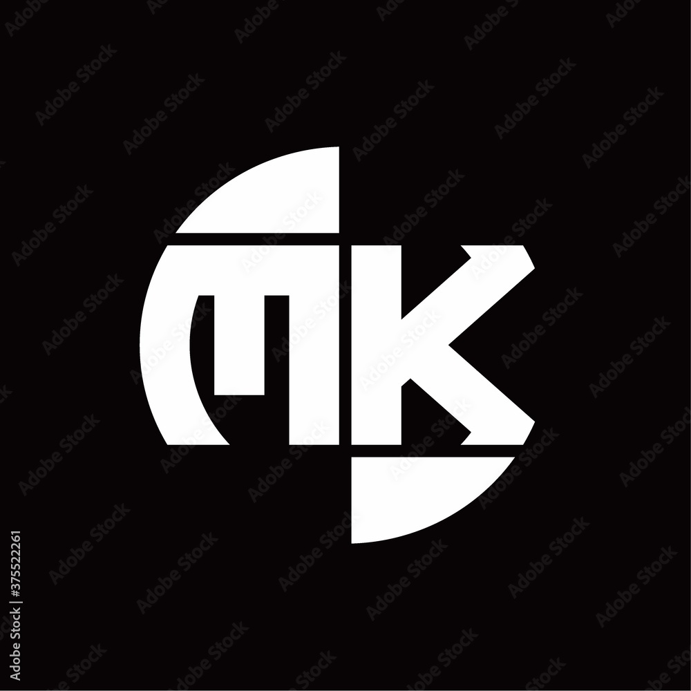 Obraz premium MK Logo monogram with slice circle shape rotate design template
